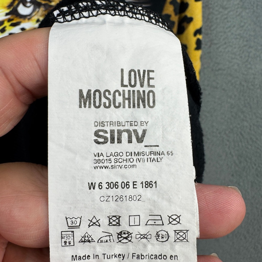 Love Moschino Leopard Print Graphic Sweatshirt Black W630606E1861 Size US 2 - Picture 6 of 8
